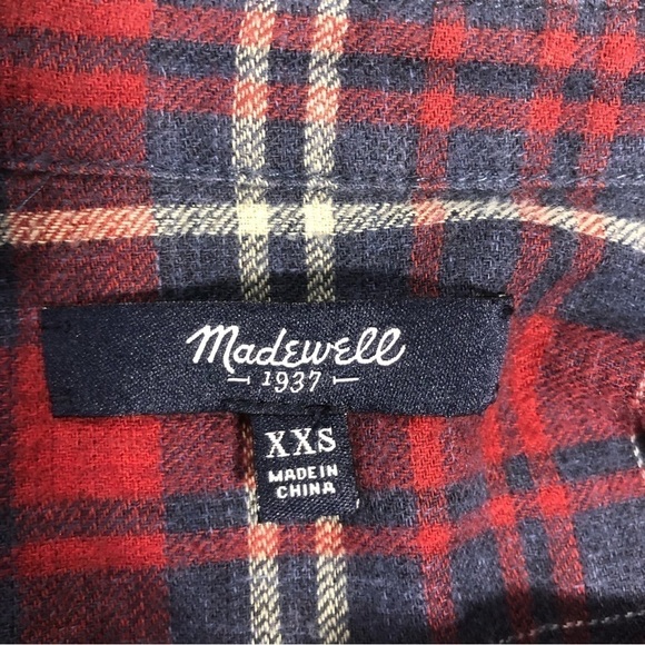 Madewell Flannel Oversized Boyshirt Button Up in Bainbridge Plaid, size XXS - Picture 9 of 12